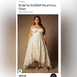 Stunning! High Low Gown, flattering bust line, makes your waist look small!